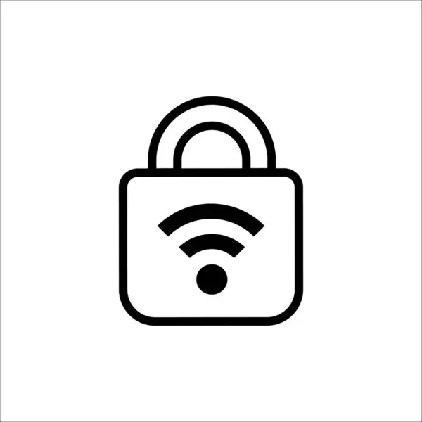 Verrouillage Avec Symbole Wifi Accès Fermé Connexion Réseau Web Avec — Image vectorielle