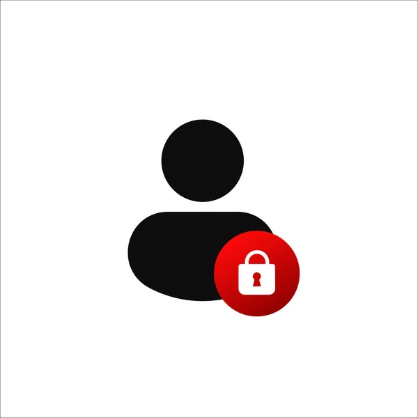 Usuario Web Con Icono Bloqueo Símbolo Seguridad Comunicación Línea Bloqueo — Vector de stock