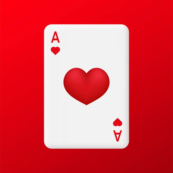 Herzspiel Ass Symbol Für Glücksspiel Poker Und Erfolgreiches Spiel Casino — Stockvektor