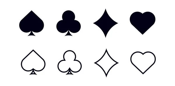 Schwarze Karte Passt Glückssymbol Für Glücksspiel Poker Und Erfolgreiches Spiel — Stockvektor