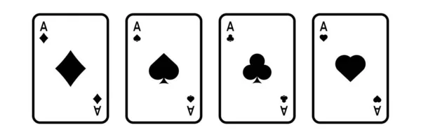Черные Игорные Масти Игровой Стол Игры Покер Успешная Игра Казино — стоковый вектор