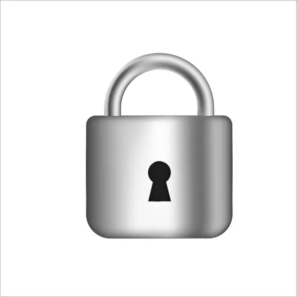 Μεταλλικό Λουκέτο Silver Ασφαλή Και Προστασία Web Login Και Κρυπτογράφηση — Διανυσματικό Αρχείο