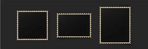 Fotolijstjes Met Gekarteld Ornament Geel Blanco Vierkantjes Voor Foto Schilderijen — Stockvector