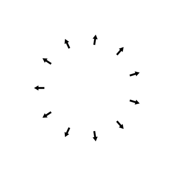 Arrow Radial Spread Vector Circle Dilation Sign — Stock Vector