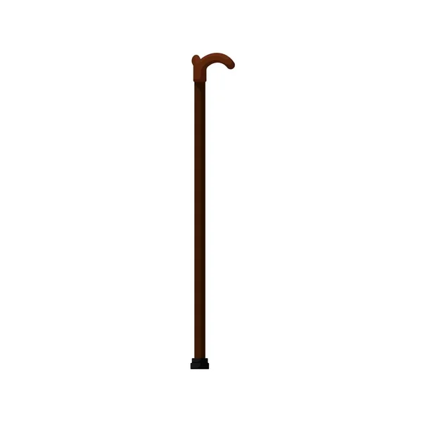 Tongkat Kayu Stick Dengan Pegangan Untuk Berjalan Tua Dan Aksesori - Stok Vektor