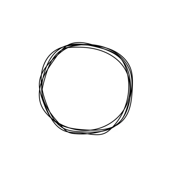 Handgetekende Cirkels Schets Frame Set Rondjes Krabbellijn Cirkels Doodle Circulaire — Stockvector