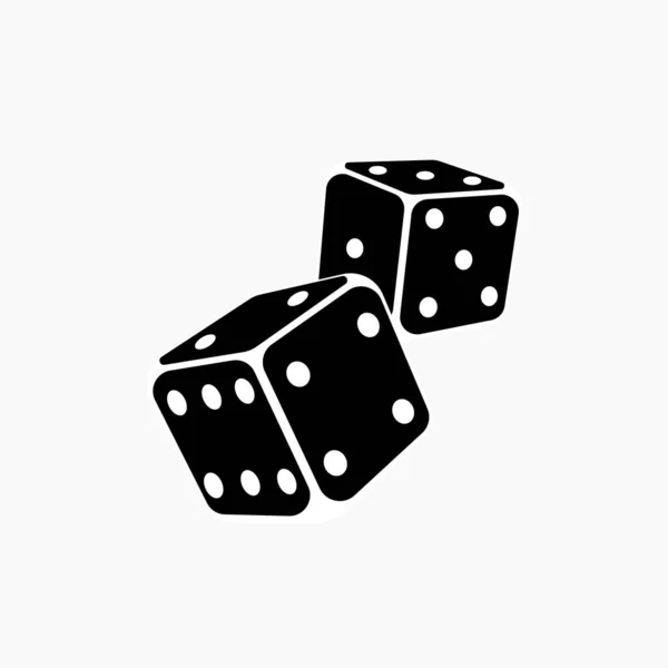 Schwarze Spielwürfel Glücksspielwürfel Als Symbol Für Freizeit Und Erfolgreiches Gewinnen — Stockvektor