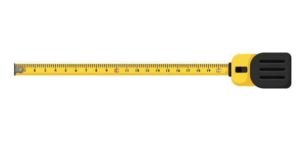 テープ測定 正確なベクトル距離測定と家庭や産業修理のための柔軟なスケール定規と建設ルーレット — ストックベクタ