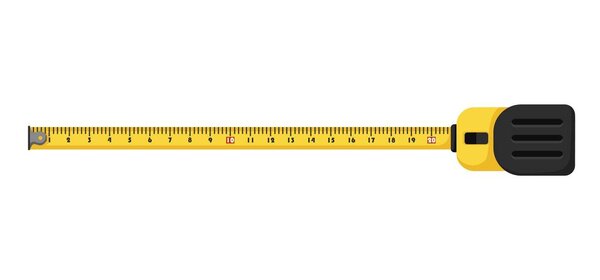 Tape measure. Construction roulette with flexible scale ruler for home and industrial repairs with accurate vector distance measurement