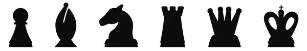 Чорні Шахові Фігури Королева Замок Розплавилися Початковому Порядку Нова Розстрочка — стоковий вектор