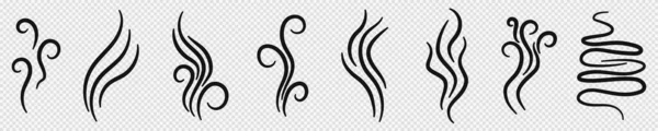 Символ Ветра Испарения Линейные Контуры Дыма Горячего Смога Паром Векторной — стоковый вектор
