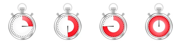 Piros Töltős Stopperóra Időzítő Kronométer Időzítési Vektorversenyek Pontos Mérésével — Stock Vector