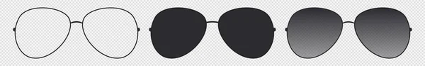 Penerbang Kacamata Hitam Siap Aksesoris Elegan Dengan Lensa Trendi Bergaya - Stok Vektor
