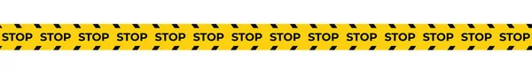 安全テープを停止する 危険の黄色い黒い警告および重要なベクターの注意の状態の安全な距離の助けとの注意 — ストックベクタ