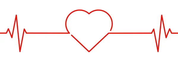 Herz Herzschlag Kardiogramm Nahtloser Linienvektor Stockvektor