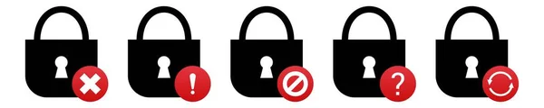 Bloquear Icono Error Vector Protección Seguridad Símbolo Advertencia Seguro — Vector de stock