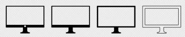 Modern masaüstü bilgisayar monitörü simgesi. PC kişisel bilgisayar ekranı simgesi