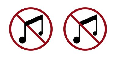 Yüksek sesli müzik yasaklama simgesi. Müzik dinlemeye izin verilmiyor. Yasak gürültü
