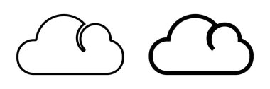 Bulut şekli vektör simgeleri. Çizgi bulutu logosu