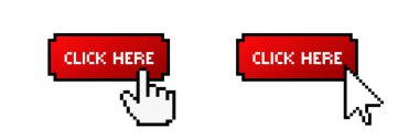 Click cursor button. Computer mouse pointer frame clipart