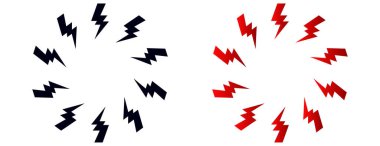 Cıvata zap dairesi çerçevesi. Yıldırımlar sınır vektörü