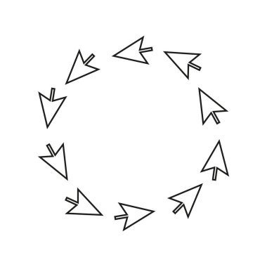 Beyaz işaretli daire çerçeve. Fare şimşeği kenarlık tasarımı