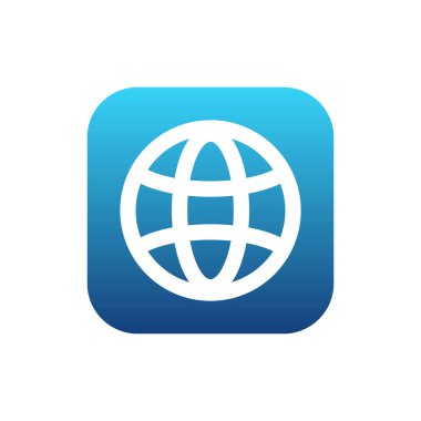 Cep telefonu için tarayıcı uygulaması. Mavi tarzda internet ikonu. Telefon için mobil uygulama.