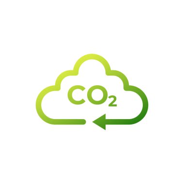 Karbondioksit döngüsü ikonu. CO2 emisyonları tarafsız sembol