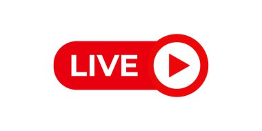 Canlı yayın logosu. Kırmızı video yayın simgesi.
