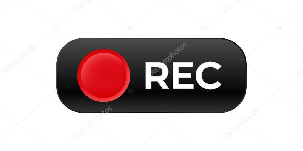 Rec indicator for live video recording. Video record icon.