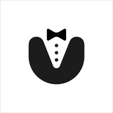 Papyonlu sembol smokin. Yaratıcı konferanslar ve vektör alımları için beyefendi ve iş adamı için siyah VIP stili