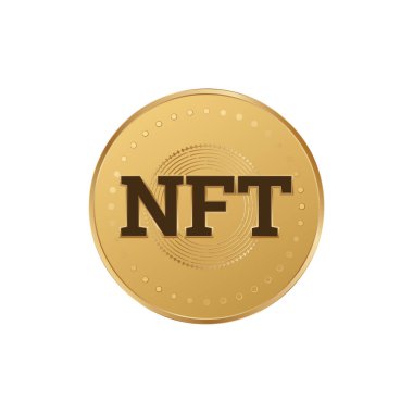 Nft altın jetonu. iadesiz dijital para birimi vektörü