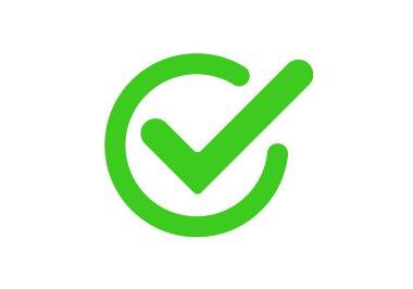 Çemberdeki parlak yeşil işaret, onay, doğrulama ya da doğruluğu simgeliyor..