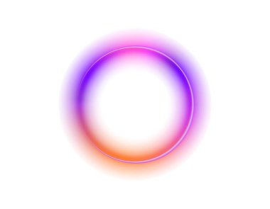 Morun, pembenin ve turuncunun gradyanı olan canlı bir daire. Yumuşak halo etkisi derinlik katıyor..