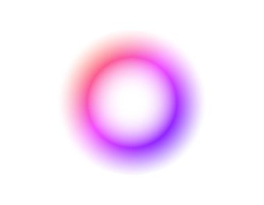 Işıl ışıl, kırmızı, pembe ve mavi renkli bir daire yumuşak bir halo etkisi yaratıyor..