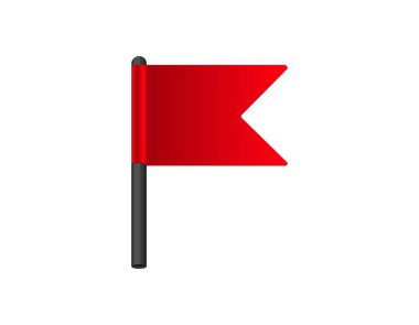 Siyah direkli basit bir kırmızı bayrak, genellikle uyarıları veya uyarıları göstermek için kullanılır.