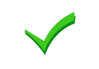 Cesur bir yeşil işaret. Onayı, başarıyı ya da onayı simgeliyor. Pozitif sonuç için ideal.