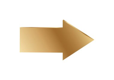 Sağ tarafı gösteren, yönü ve hareketi sembolize eden parlak altın bir ok..