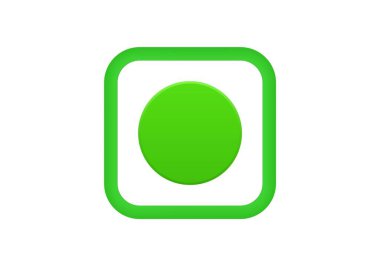 Yuvarlak kare bir kutunun içinde dairesel bir şekle sahip basit bir yeşil onay kutusu simgesi.