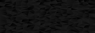 Soyut tasarım ve modern sanat kavramları için siyah üçgenlerle Geometrik kaos şablonu.