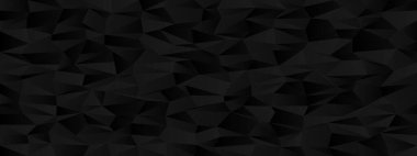 Modern tasarım ve sanatsal altyapılar için siyah çokyüzlü soyut geometrik desen.