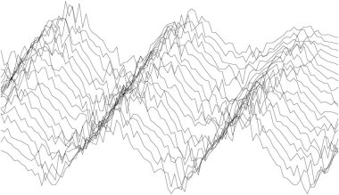 Tasarım projeleri için tek renkli çizgileri olan soyut geometrik dalga deseni.