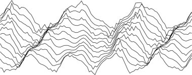 Tasarım ve sanat projeleri için soyut dağ dalgası biçimleri.