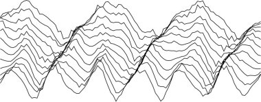 Modern minimalist tasarım ve dijital sanat projeleri için soyut siyah beyaz dalga çizgileri.