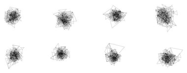 Kesişen çizgilerle soyut geometrik kaos - çağdaş dekor için modern sanatsal tasarım.