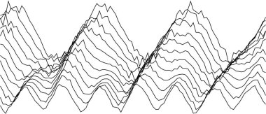Çağdaş duvar sanatı ve grafik tasarımı için geometrik dalgaların soyut çizgi sanatı.
