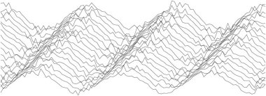 Modern projeler ve sanatsal arkaplanlar için soyut monokrom dalga deseni tasarımı.