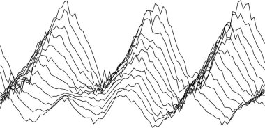Modern tasarım ve dekorasyon için soyut dağlık dalga biçimi deseni.