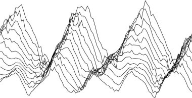 Soyut dalga biçimi deseni - modern dekor ve yaratıcı projeler için dinamik siyah ve beyaz tasarım.
