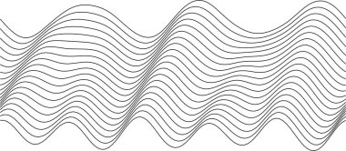 Modern sanat ve dekorasyon için soyut dalgalı çizgi dizaynı.